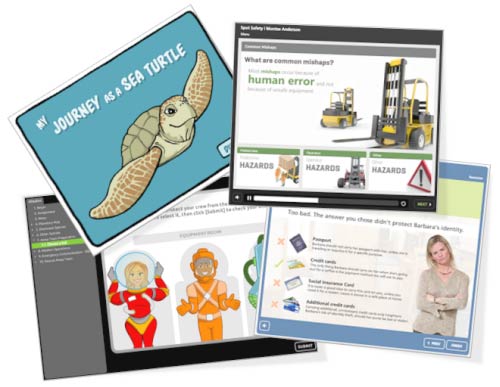elearning examples created in Articulate Studio '13 and PowerPoint