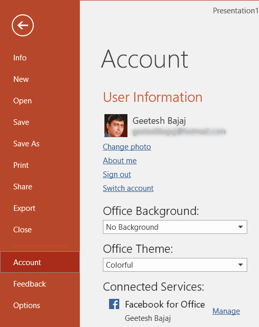 PowerPoint for Windows About