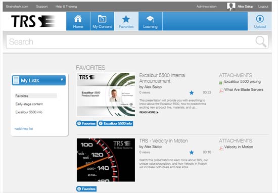 Brainshark Sales Enablement Portal