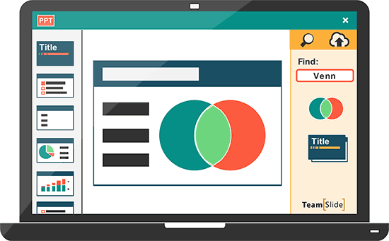TeamSlide is embedded in PowerPoint allowing uses to insert content into their presentations with just a click