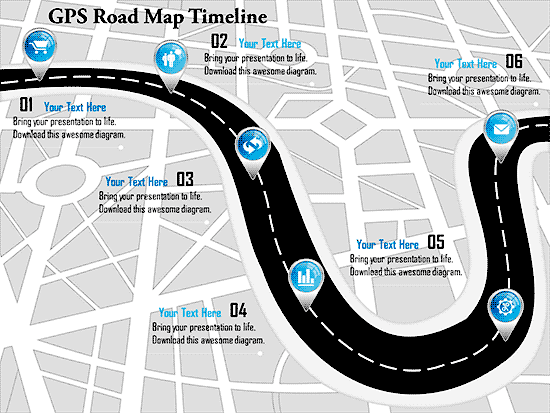 Timeline SlideTeam GPS Road Map