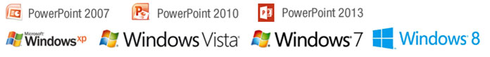 Compatible with PowerPoint 2013, 2010, 2007 on Windows 8, 7, Vista, XP