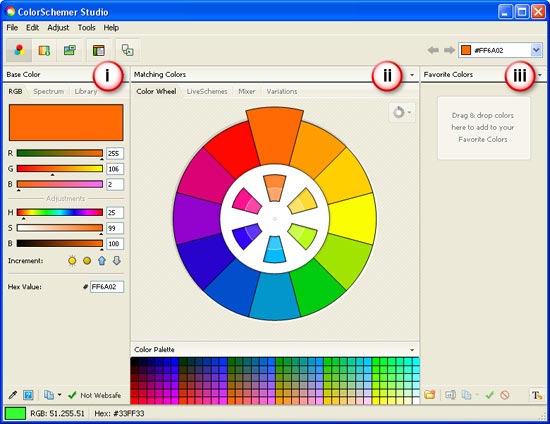 ColorSchemer Studio 2 interface