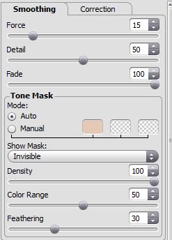 Smoothing tab parameters