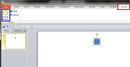 Circlify Shapes button within Circlify tab of the Ribbon