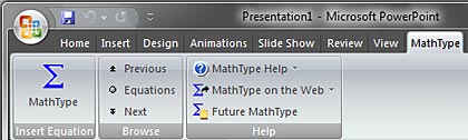 MathType 6 ribbon