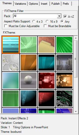 Themes tab