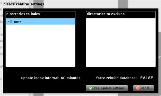 Confirm settings