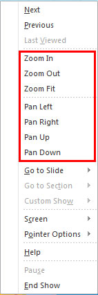 ProTools Zoom menu options