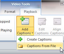 Click the Captions from File option