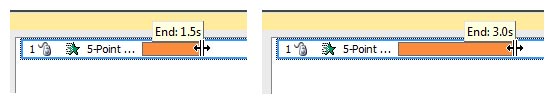 Animation duration increased by dragging the end point of the animation bar