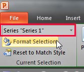 Format Selection button to be clicked with the correct data series selected