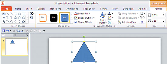 Drawing Tools Format tab of the Ribbon in PowerPoint