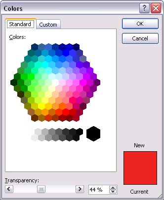 Standard tab of the Colors dialog box