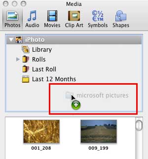 Folder being dragged