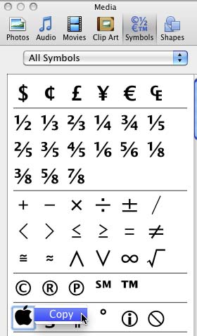 Copy the symbol