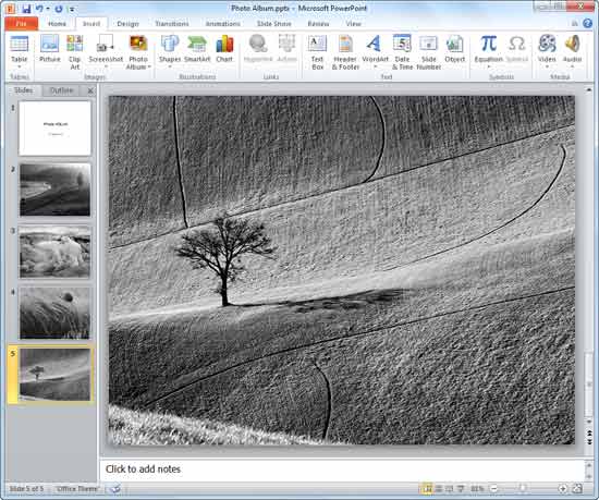 Photo converted into black and white