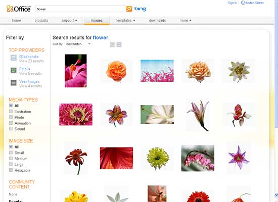 Clip media search results for the entered keywords
