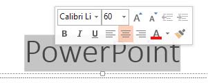 Mini Toolbar