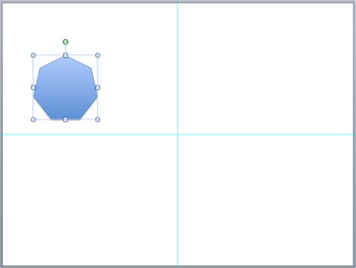 Shape selected on the PowerPoint slide
