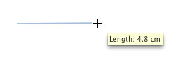 Straight line being drawn on the slide