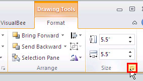 Click the arrow dialog launcher to summon the Format Shape dialog box