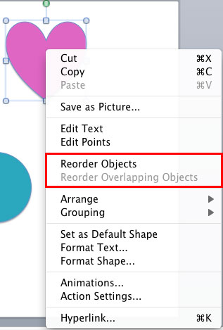 Reorder options within the contextual menu