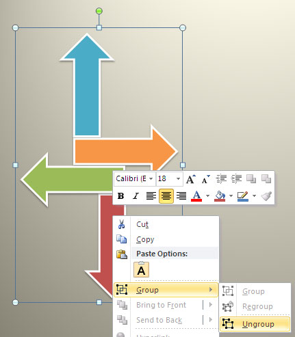 PowerPoint Ungroup Option