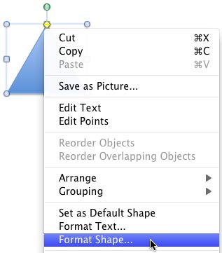 Format Shape option selected 