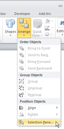Selection Pane option