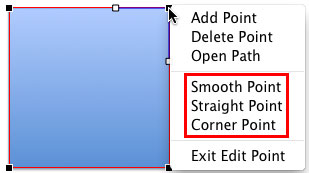 Three point options available in PowerPoint 2011