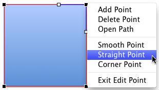 Straight Point option selected