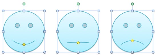 Variations of Smiley Face shape altered using yellow diamond