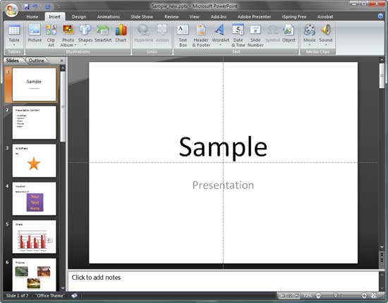 Unmarked presentation