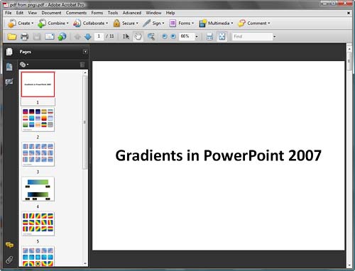 Pages navigation panel