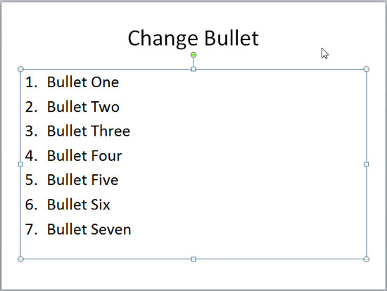 Bullet style changed