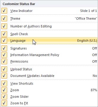 Language option to be selected