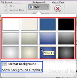 Change Background Styles in the Slide Master in PowerPoint 2011 for Mac