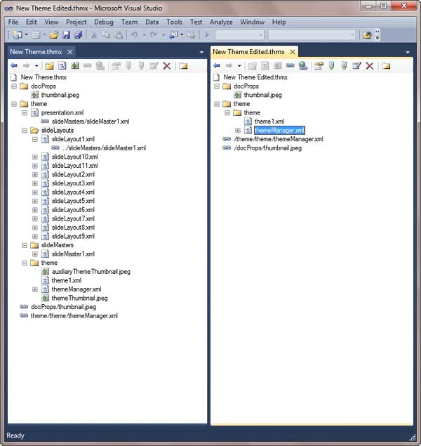 Theme saved in Theme Builder compared with it's original Theme 