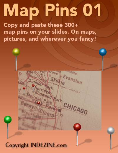 Handmade Slides: Map Pins for PowerPoint