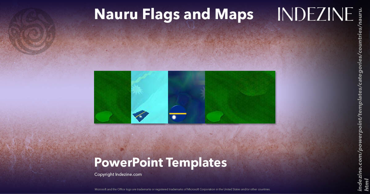 Nauru Flags and Maps PowerPoint Templates