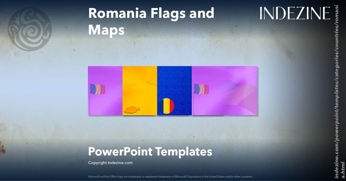 Romania Flags and Maps PowerPoint Templates