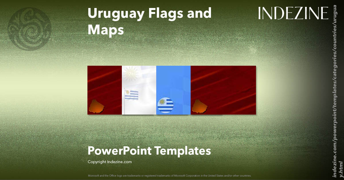 Uruguay Flags and Maps PowerPoint Templates