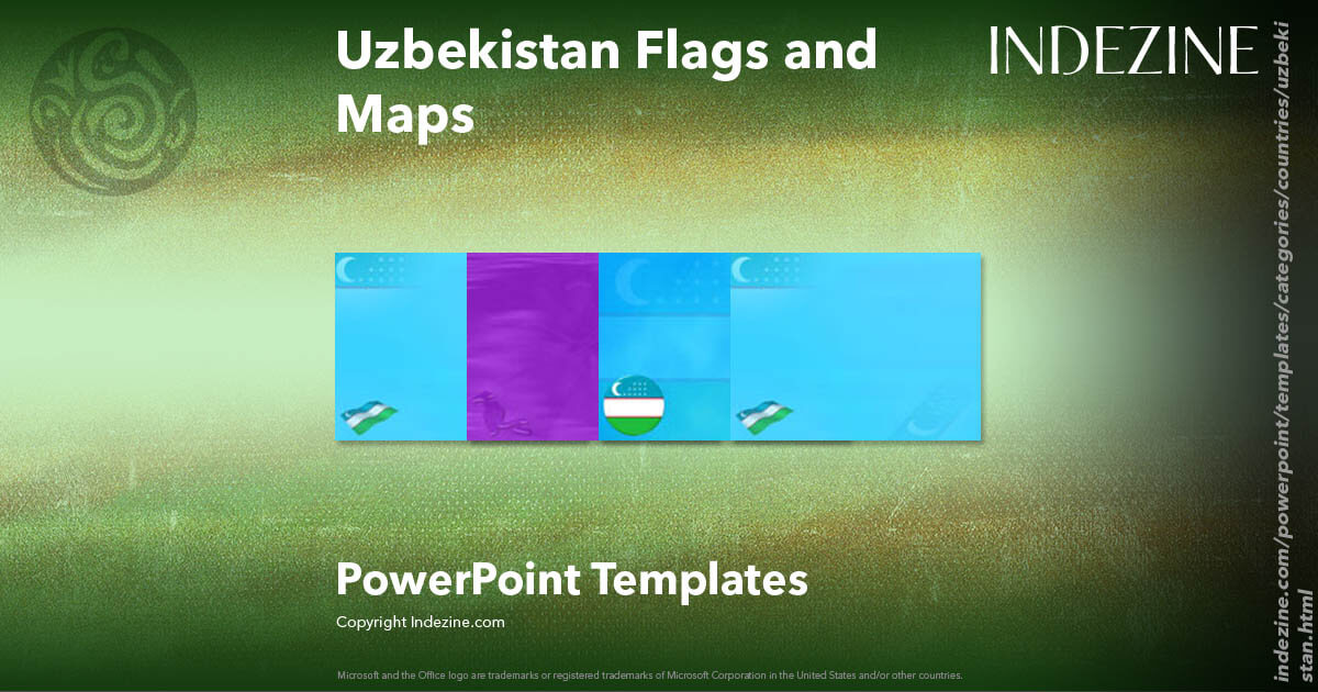 Uzbekistan Flags and Maps PowerPoint Templates