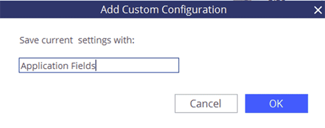 Save settings as a custom configuration