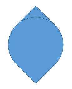 Teardrop shapes overlap each other