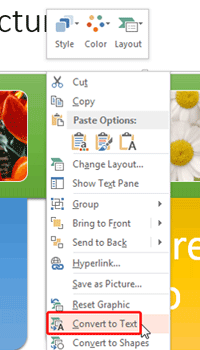 Learn PowerPoint 2013 for Windows: Convert SmartArt Graphic to Text