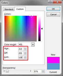 Learn PowerPoint 2013 for Windows: Working with HSL Colors