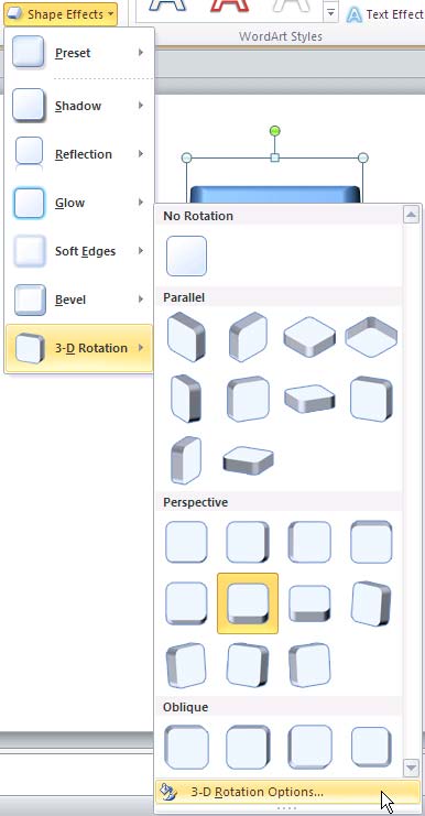 3-D Rotation Options within 3-D Rotation gallery 3-D Rotation Options within 3-D Rotation gallery