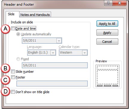 Add Headers and Footers to Slides in PowerPoint 2010 for Windows